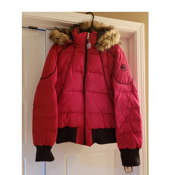 nautica faux fur puffer coat